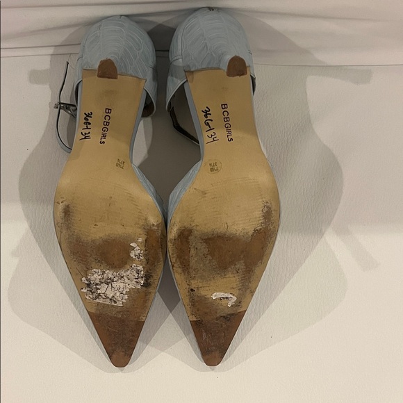 BCBGirls Sky Blue Croc-Patterned Heels - Picture 4 of 7